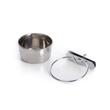 Castron Inox pentru Pasari cu Inel Suport si Sistem de Fixare pe Colivie