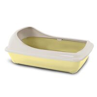 Litiera cu Rama Anti-Imprastiere Pui Pisici Birba Galbena S 38x31x17cm