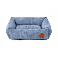 Patut Caini Mici JK Yuta Albastru S (50x35cm) - Canapea cu Margini Inalte Antiderapant