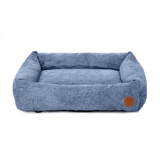 Patut Caini Talie Mare L JK Yuta Albastru 80x60 cm - Canapea cu Margini Inalte Antiderapant