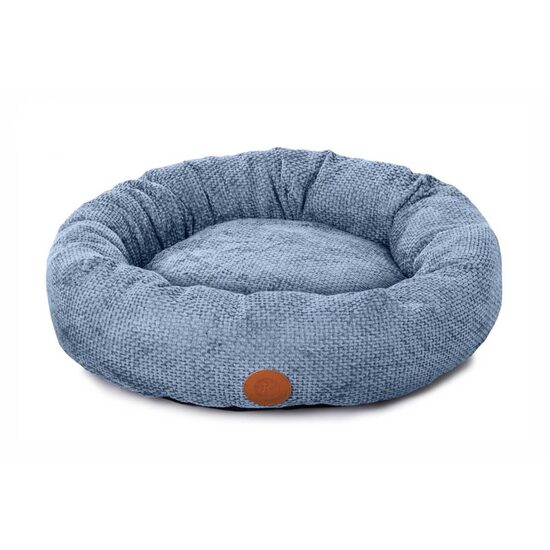 Pat Rotund Tip Cuib JK Yuta Albastru 60 cm - Cuib Texturat Calmant Culcus Caini Pisici