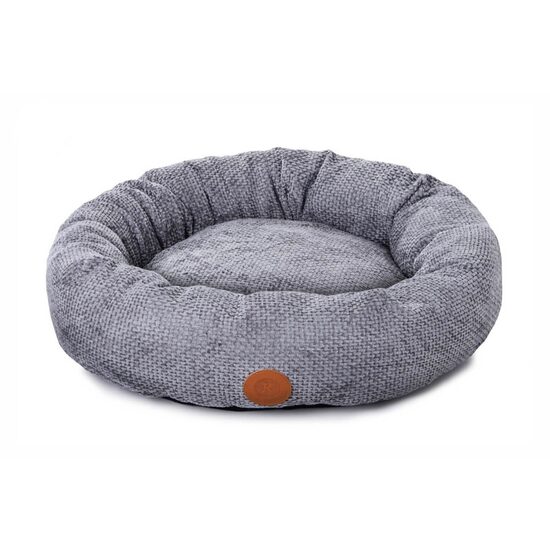 Cuib Rotund Calmant JK Yuta Gri 60 cm - Pat Circular cu Baza Oxford Antiderapanta