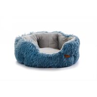 Patut Rotund cu Plus si Decupaj Frontal JK Yetti S (45 cm) - Cuib Confortabil si Baza Antiderapanta pentru Pisici si Caini Mici · 