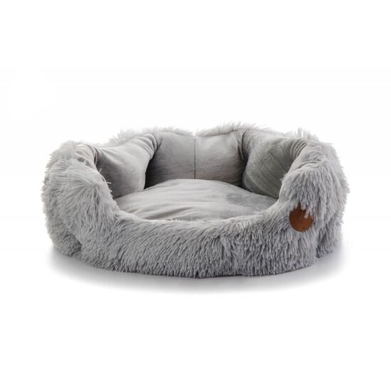 Patut Rotund Plusat Caini Medii JK Yetti M Gri 53 cm - Cuib cu Decupaj Frontal