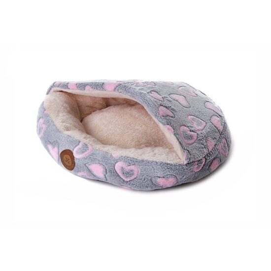 Patut pentru Caini si Pisici JK cu Buzunar 50 cm – Culcus Rotund Tip Marsupiu, Captuseala Plush Soft, Antialunecare · 