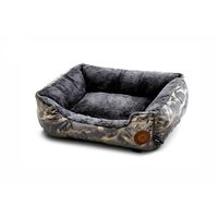 Patut premium pentru caini JK - Good Night, Negru Auriu – Confort Extra-Soft, Margini Groase pentru Suport Cervical si Baza Antiderapanta · 