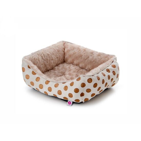 Pat catel pisici Puppy S 45X40X16 cm Bej, Canapea Plus Moale, Baza Joasa, Antiderapant
