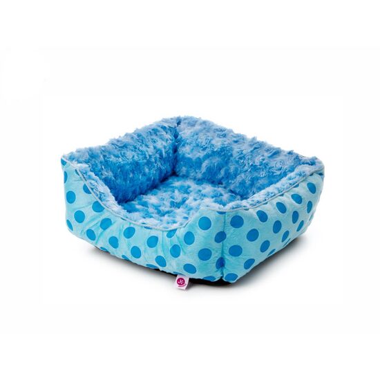 Pat catel Puppy S 45X40X16 cm Albastru, Canapea Plus Moale, Baza Joasa, Antiderapant