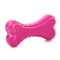 Os TPR cu Labute Detartraj si Scartait 12cm Roz - Jucarie Curatare Dinti Caini