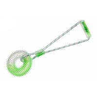 Jucarie Extractor Inel TPR cu Tepi Moi, Sunet si Sfoara cu Maner (40cm) - Cauciuc Elastic pentru Caini