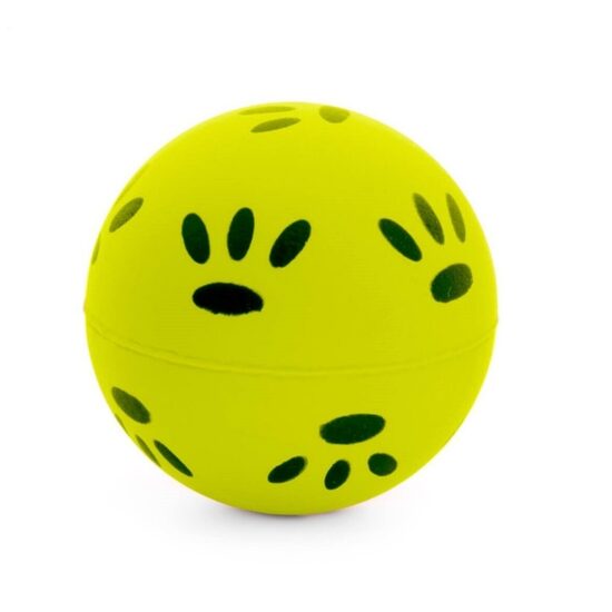 Minge Elastica Soft 7.2cm Galbena cu Labute - Jucarie Cauciuc Caini Medi