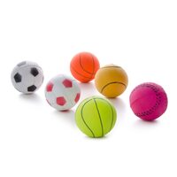 Set 6 Mingi Sport din Cauciuc Moale Plin (6.3cm) - Jucarie Minge Elastica pentru Aport Caini de Talie Mica si Medie