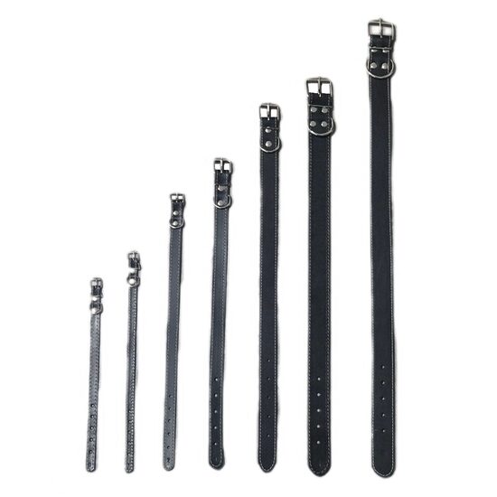 Zgarda Caini Piele Naturala Neagra petRO, Fabricata in Romania, Ajustabila(20-70cm) Eleganta ·