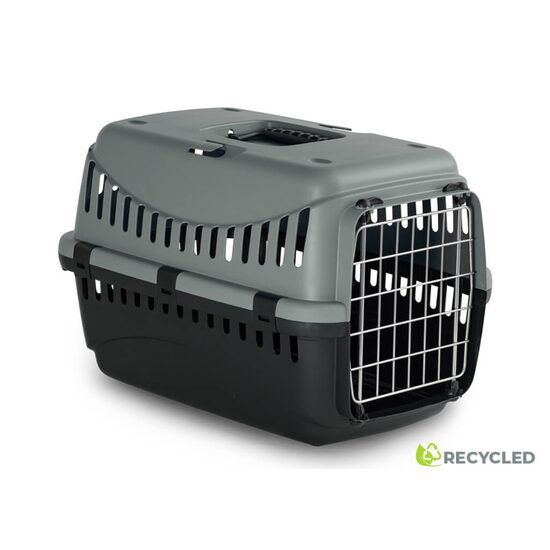 Cusca Transport Pisici si Caini Mici GIPSY S Usa Metalica Transportor 46x31x32h cm — Fixare Centura Auto, Veterinar si Ventilatie 360°