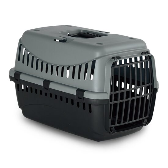Transportor Gipsy L (58x38x38 cm) Gri - Cusca Incapatoare cu Usa Plastic si Prindere Auto