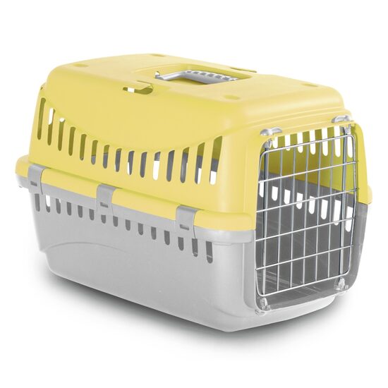 Cusca Pisici Mari si Caini Medi GIPSY Transportor Color Galbena L 58x38x38cm - Usa Metalica, Auto Veterinar