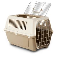 Cusca de transport pentru pisici si caini VISION(54x36x35cm) cu 2 Usi Metalice (Frontala & Superioara) - Transportor fara stres Veterinar