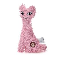 Jucarie Plus Mop Pisica Roz cu Sunet (23cm) - Plus Texturat pentru Pui si Caini de Talie Mica si Medie