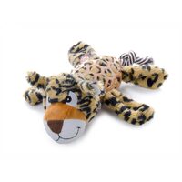 Jucarie Plus Leopard cu Scut TPR si Coada Sfoara (30cm) - Jucarie cu Sunet si Masticatie pentru Caini