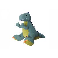 Jucarie Dinozaur din Catifea Raiata cu Scartait (31cm – 32cm) - Plus Texturat pentru Aport si Joc Activ Caini