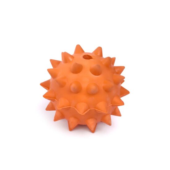 Jucarie Minge Arici din Cauciuc Plin cu Tepi si Aroma de Banana (6cm – 9cm) - Minge Rezistenta pentru Curatare Dentara Caini · 