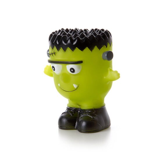 Jucarie Frankenstein din Vinil cu Tepi si Scartait (11cm) - Jucarie Interactiva Aport si Masaj Gingival Caini