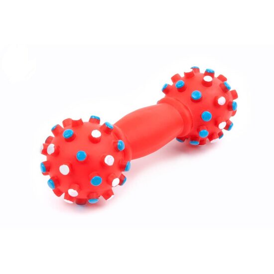 Jucarie Gantera Vinil cu Tepi si Scartait 16cm - Masaj Gingival Caini Mari