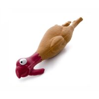 Jucarie Curcan din Latex Alungit cu Squeaker (23cm) - Curcan Moale si Interactiv pentru Aport Activ Caini