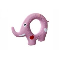 Jucarie Elefant Inelar din Latex cu Scartait (12cm) - Elefant Plat Flotant Interactiv si Elastic pentru Caini