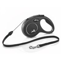 Lesa Retractabila FLEXI Classic Cordelina S 5m Negru Plimbari Zilnice · 