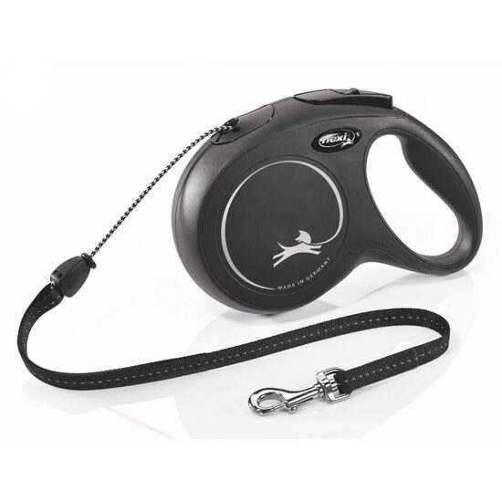 Lesa Retractabila Neagra FLEXI Classic Long M 8m – 20kg) Libertate Totala · 