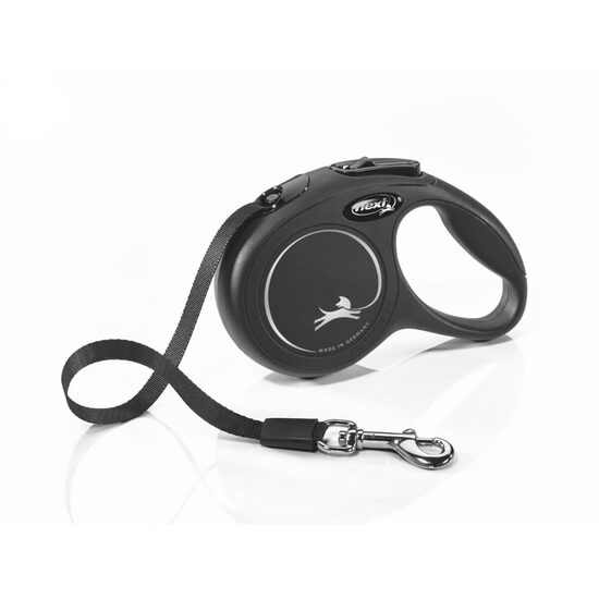 Lesa Retractabila Neagra FLEXI Classic XS 3m-12Kg – Siguranta cu Banda Lata
