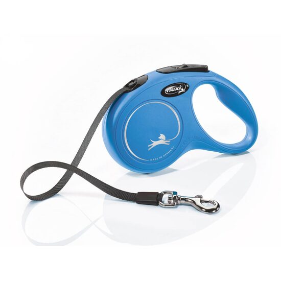 Lesa Retractabila Albastra FLEXI Classic Banda S 5m 15kg – Siguranta si Control