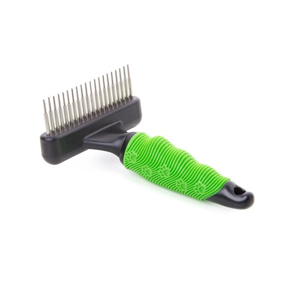 Grebla Profesionala Flexibila cu Arc 1-2 Randuri Pini Rotativi Grosi JK - Pieptene Tehnologic 3D pentru Substrat si Descilcire Caini