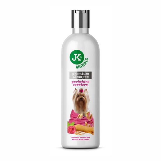 Sampon Premium pentru Yorkshire Terrier JK (250ml) - Formula Emolienta si Hidratanta cu Ginseng, Zmeura si Ovaz