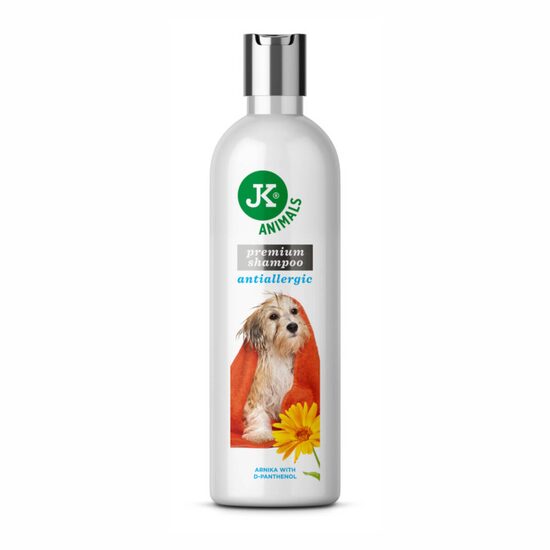 Sampon Premium Antialergenic cu Arnica JK (250ml) - Formula Hipoalergenica si Emolienta pentru Caini cu Piele Sensibila