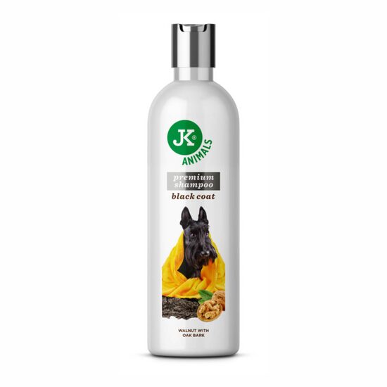 Sampon Premium Caini Blana Neagra si Inchisa JK (250ml) - Formula Emolienta si Hidratanta cu Scoarta de Stejar, Nuca si Germeni de Grau