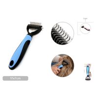 Descalcitor Blana Tip T Compact 17x7 cm cu 1 Rand Lamele Metalice YOMMY - Pieptene Universal Noduri Caini si Pisici
