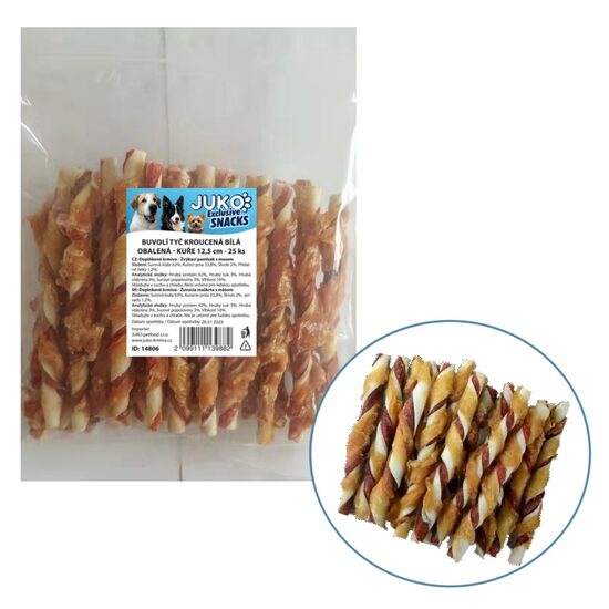 Rulouri Masticabile JUKO 12.5cm cu Pui – Selectie Light - 25buc