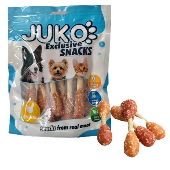 Gantere cu Pui, Rata si Orez JUKO 250g – Mix Proteic si Masticatie Interactiva