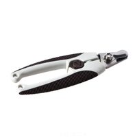 Cleste Premium pentru Gheare JUKO L din Otel Inoxidabil - Unghiera Profesionala cu Arc, Protectie si Maner Soft-Grip Alb/Maro