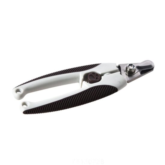Cleste Premium pentru Gheare JUKO L din Otel Inoxidabil - Unghiera Profesionala cu Arc, Protectie si Maner Soft-Grip Alb/Maro