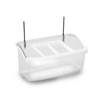 Hranitor Pasari 10FG Transparent cu Separator Anti-Risipa, 10.5 cm