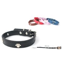 Zgarda caini Piele Ecologica cu Labute Metalice Yommy S(1.5x35cm) – Stil Jucaus si Confort · 