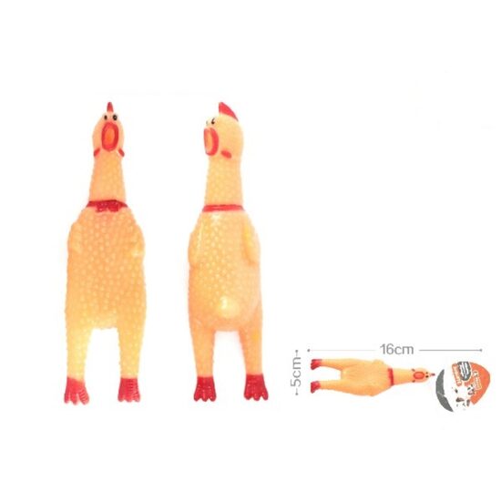 Jucarie Gaina din Vinil Yommy cu Sunet - Pui Interactiv pentru Dresaj si Aport Activ Caini (16cm – 39cm) · 