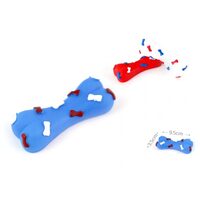 Jucarie Os din Vinil Yommy cu Scartait (9.5cm) - Os Texturat cu Mini-Oase si Actiune Senzoriala pentru Caini de Talie Mica