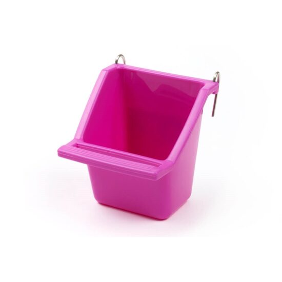 Hranitor Plastic Colivie Pasari cu Agatatori Metalice si Perca JK (S, M, L) - Hranire sigura si confortabila · 