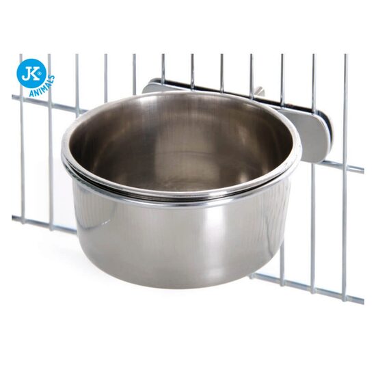 Castron Inox Pasari cu Inel si Fixare Colivie prin Lamele Metalice, 10 cm (250 ml)
