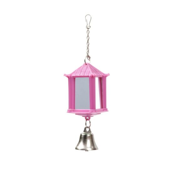 Jucarie Pasari Felinar cu Oglinzi si Clopotel, 9.5x3.5 cm JK - Accesoriu tridimensional plin de miscare si interactiune