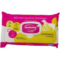 Servetele Umede Inodorina Everyday cu Citronella (40 buc) - Scut Natural Aromatic, Protectie si Igienizare Rapida pentru Caini si Pisici